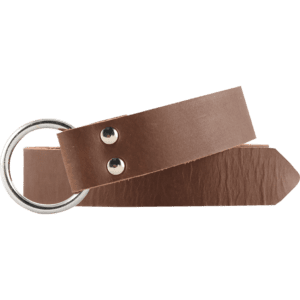 Leather Medieval Ring Belt - Brown