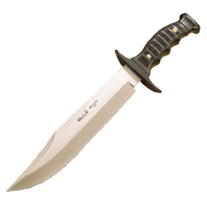 Large Muela Bowie Knife - Black Handle, Black Hilt