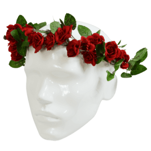 Red Rose Floral Head Wreath