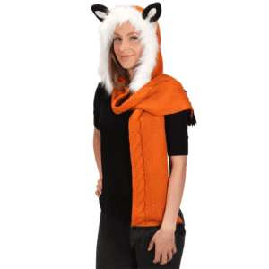 Knitted Fox Hood Scarf