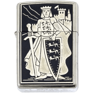 Damascene Lionheart Zippo Lighter by Marto