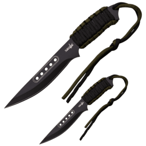 Black and Green Paracord Survival Knife Set