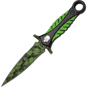 Green Skull Camo Boot Knife