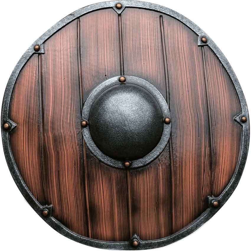 Viking Round Shield, Fully Functional Battle Shield Replica with Ancient  look, D. 80 cm.