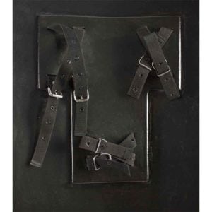 Silver and Black Striped Ready For Battle Large Shield