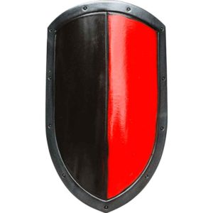 Red and Black Ready For Battle LARP Kite Shield