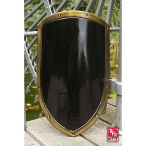 Black and Gold Ready For Battle LARP Kite Shield