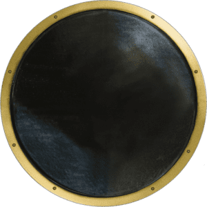 Black and Gold Ready For Battle Round LARP Shield
