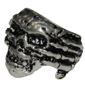 Skull In Hand Ring - Silver Finish