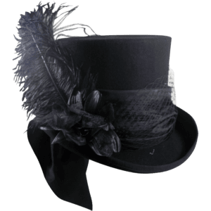 Mad Hatter Black Felt Top Hat