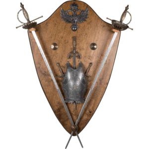 Medieval Display Plaque with Miniature Swords and Armour