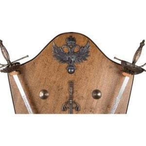 Medieval Display Plaque with Miniature Swords and Armour