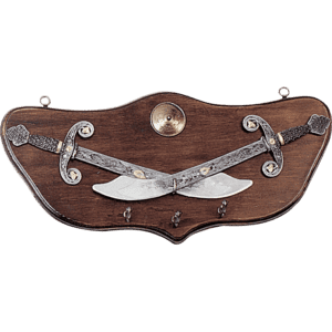 Dual Scimitar Display Plaque with Pegs