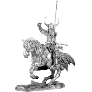 Pewter Samurai Archer on Horseback Sculpture