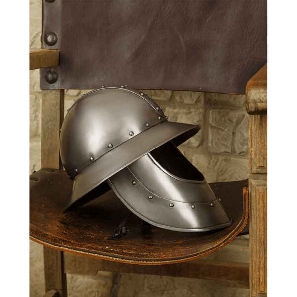 Steel Kettle Hat with Face Armour