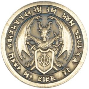 Set of 10 Gold Fire LARP Coins