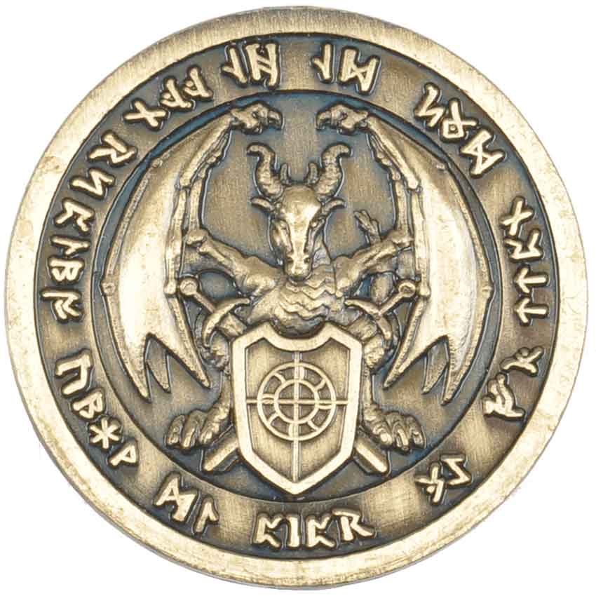 Set of 10 Gold Fire LARP Coins