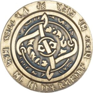 Set of 10 Gold Fire LARP Coins