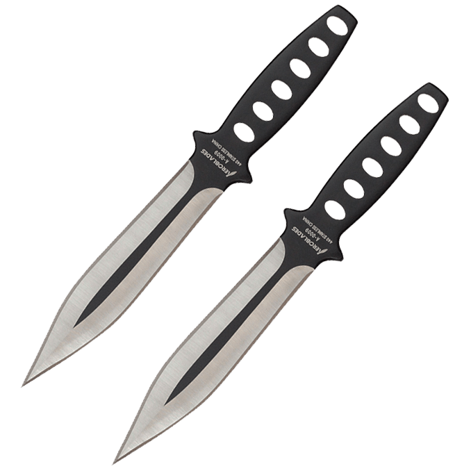 2 Piece Black Wing Throwing Knives - NP-A0009-2BK - Medieval Collectibles