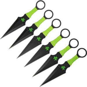 6 Piece Black Zombie Throwing Knives