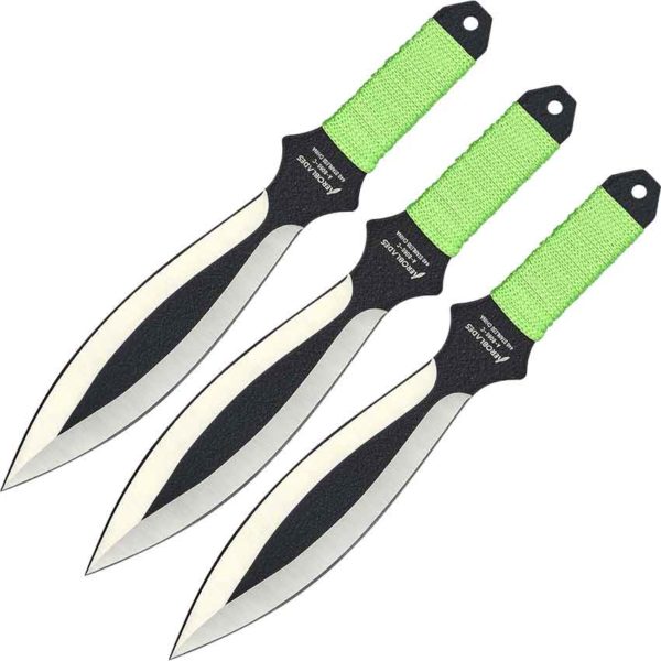 3 Piece Two Tone Leaf Throwing Knives