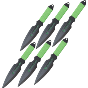 6 Piece Biohazard Black Throwing Knives