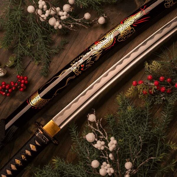 Dragon Print Handmade Katana