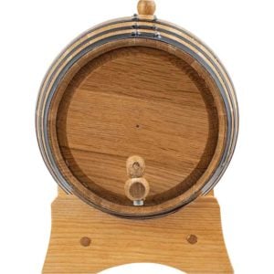 5 Liter Oak Barrel with Black Steel Hoops