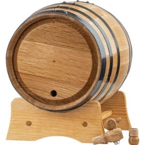 5 Liter Oak Barrel with Black Steel Hoops