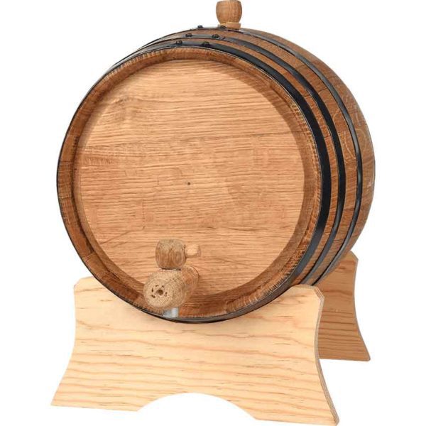 10 Liter Oak Barrel with Black Steel Hoops