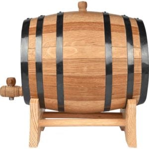 10 Liter Oak Barrel with Black Steel Hoops