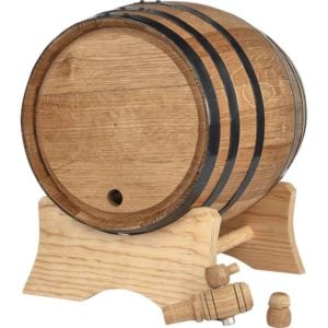 10 Liter Oak Barrel with Black Steel Hoops