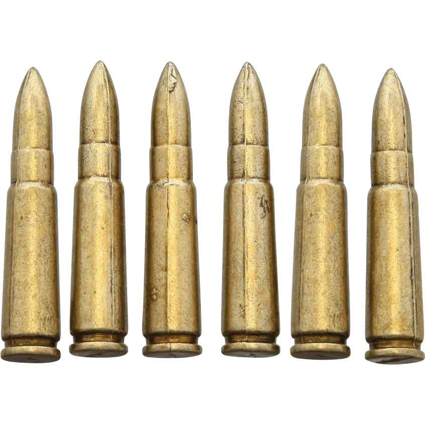 Replica AK-47 Bullets - Package of 6 - OD55 - Medieval Collectibles