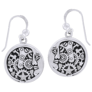 Clockwork Moon Man Earrings