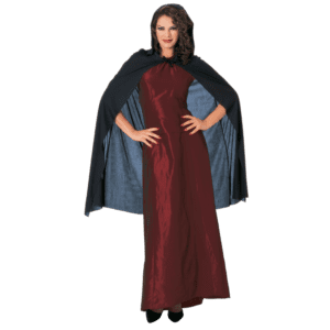 45 Inch Black Hooded Costume Cape