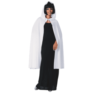 45 Inch White Hooded Costume Cape