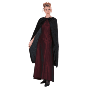 45 Inch Black Panne Velvet Costume Cape