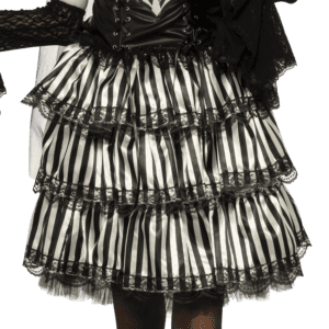 Gothic Striped Ruffle Skirt