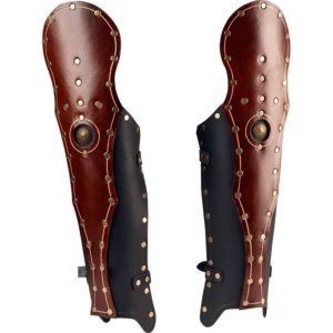 Praetorian Leather Knee Greaves