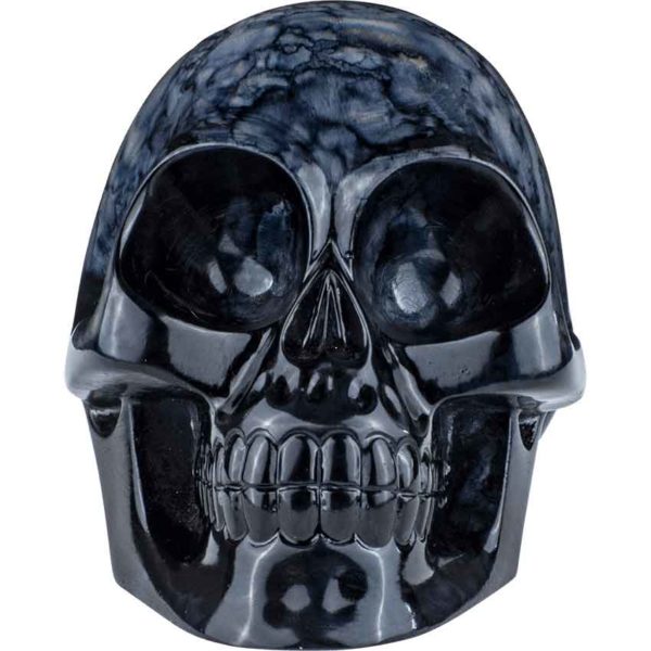 Black Crystal Skull Statue