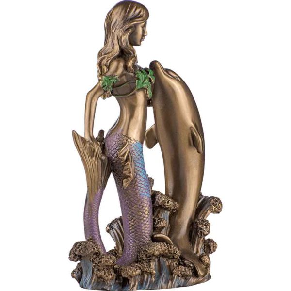 Mermaid with Dolphin Statue