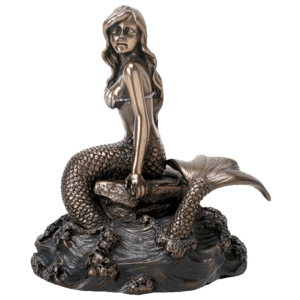 Bronze On the Rocks Mermaid Statue