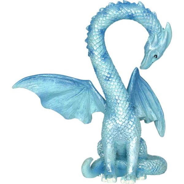 Blue Heart Dragon Statue