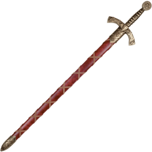 Brass Crusader Sword With Scabbard