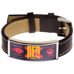 Force Awakens Red X Brown Leather Bracelet