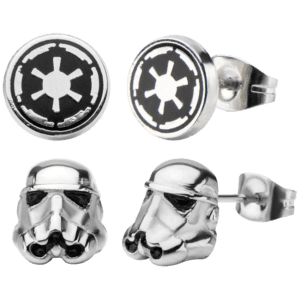 3D Stormtrooper and Galactic Empire Enamel Earrings