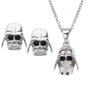 Darth Vader Stud Earrings and Necklace Set