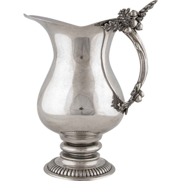 Acorn and Oak Leaf Pewter Pitcher