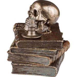 Wizard's Study Trinket Box With Skull And Candle