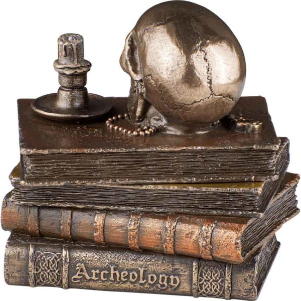 Wizard's Study Trinket Box With Skull And Candle